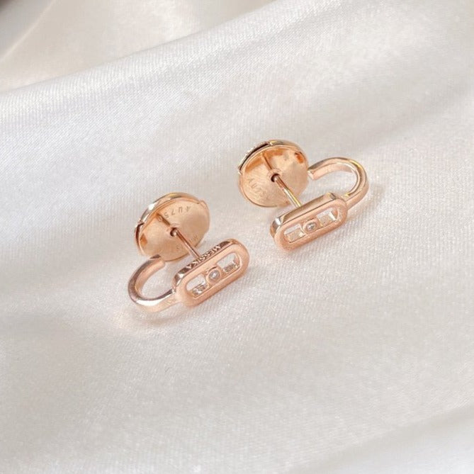 [Mysitc] CREOLES MOVE UNO MINI 1 DIAMOND EARRINGS