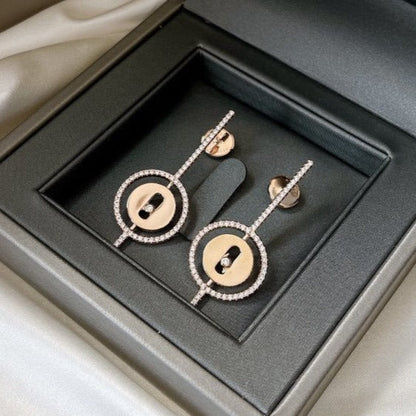 [Mysitc]  MOVE ARROW PINK GOLD DIAMOND EARRINGS
