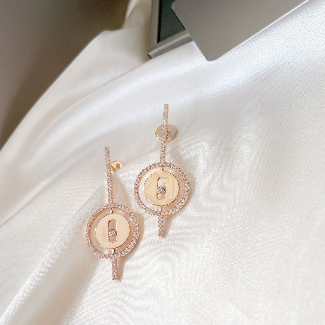 [Mysitc]  MOVE ARROW PINK GOLD DIAMOND EARRINGS