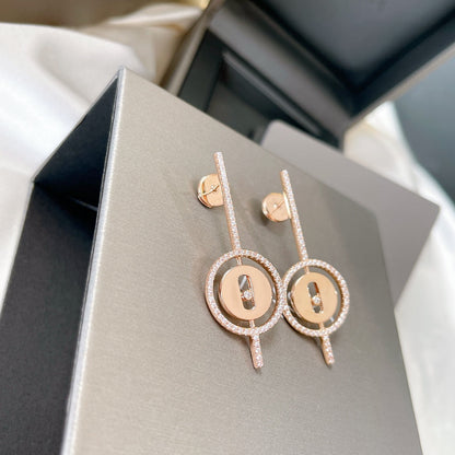 [Mysitc]  MOVE ARROW PINK GOLD DIAMOND EARRINGS