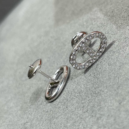 [Mystic]HM FULL DIAMOND PIG NOSE STUD EARRINGS