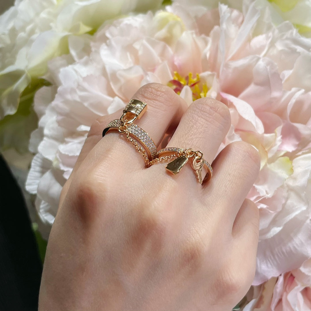 [Mystic]HM KELLY CLOCHETTE DOUBLE RING IN  WITH DIAMONDS