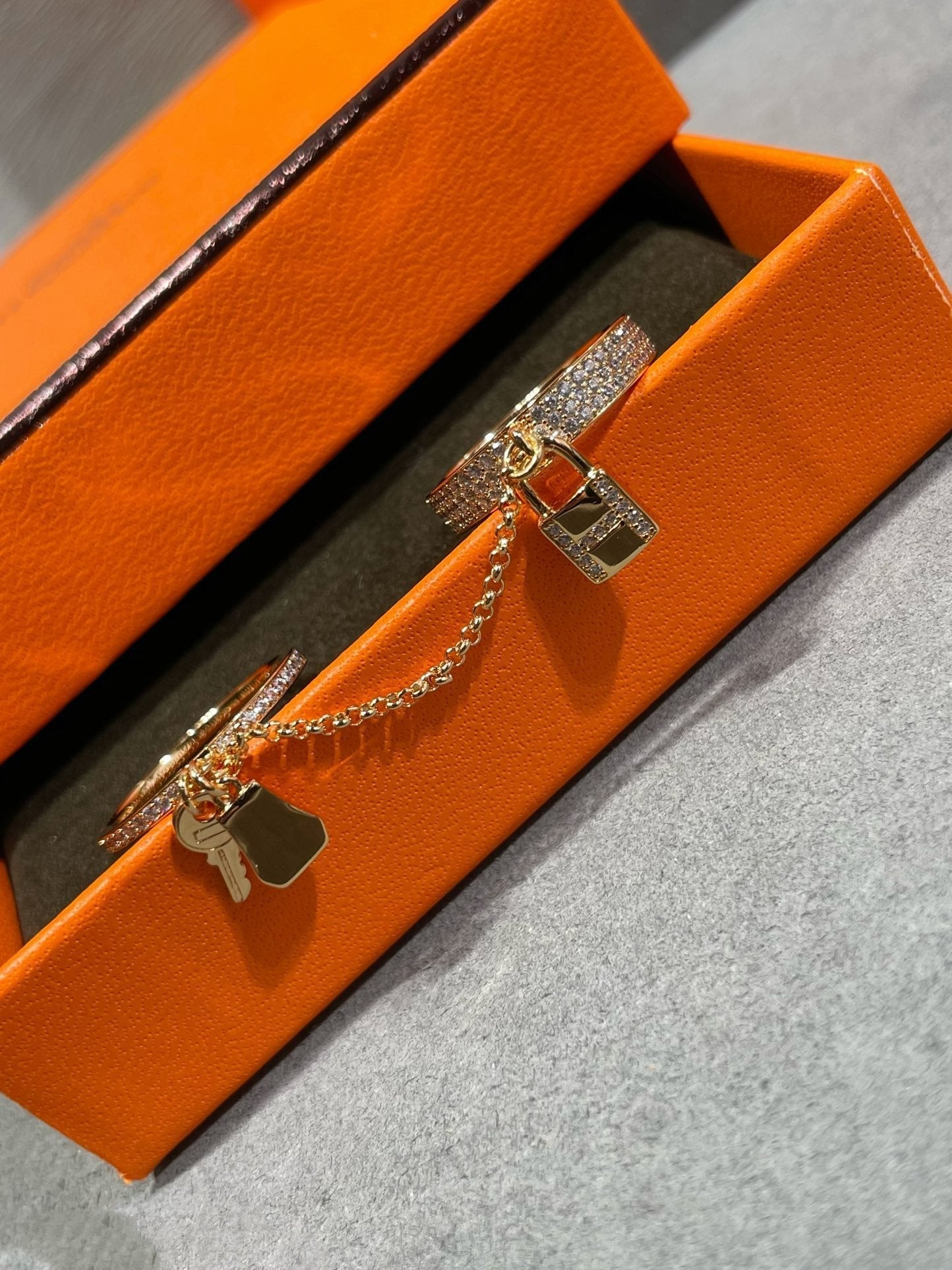 [Mystic]HM KELLY CLOCHETTE DOUBLE RING IN  WITH DIAMONDS