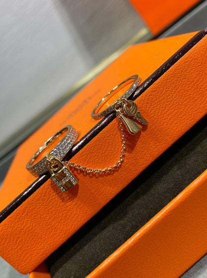 [Mystic]HM KELLY CLOCHETTE DOUBLE RING IN  WITH DIAMONDS