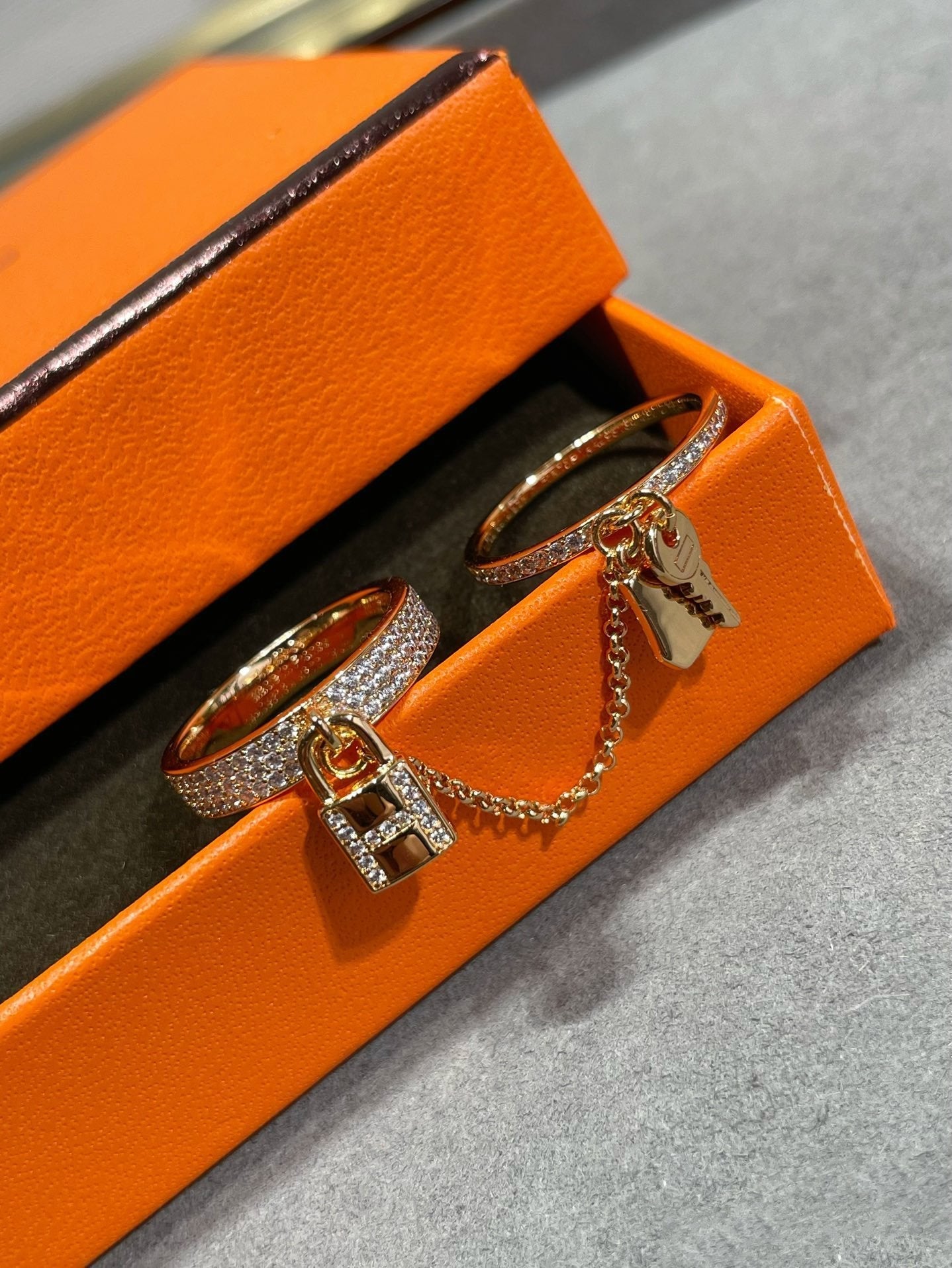 [Mystic]HM KELLY CLOCHETTE DOUBLE RING IN  WITH DIAMONDS