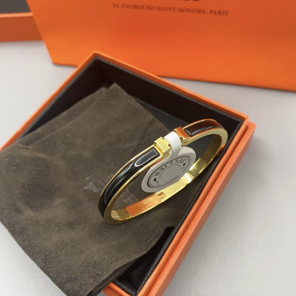 [Mystic]CLASSIC HM CLIC BLACK 8MM ENAMEL BRACELET