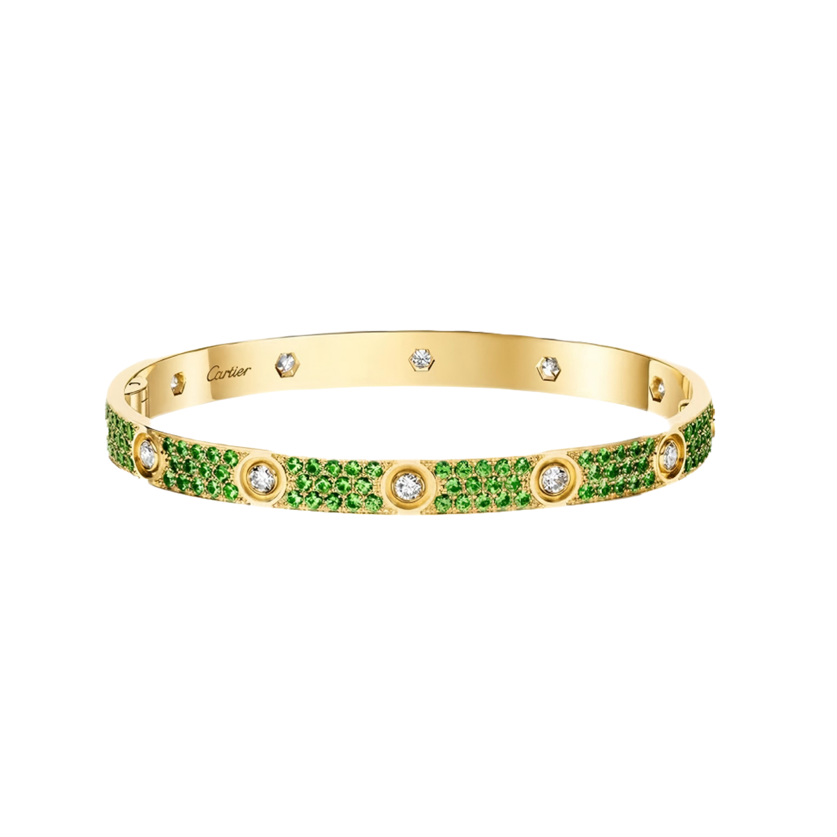[Mysitc] 2026 PAVE GEMSTONE LOVE BRACELET 6.1MM 10 DIAMONDS