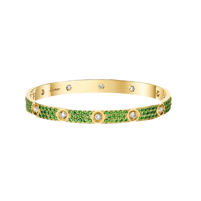 [Mysitc] 2026 PAVE GEMSTONE LOVE BRACELET 6.1MM 10 DIAMONDS