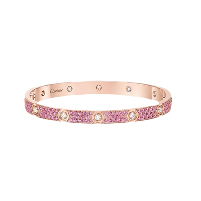 [Mysitc] 2026 PAVE GEMSTONE LOVE BRACELET 6.1MM 10 DIAMONDS
