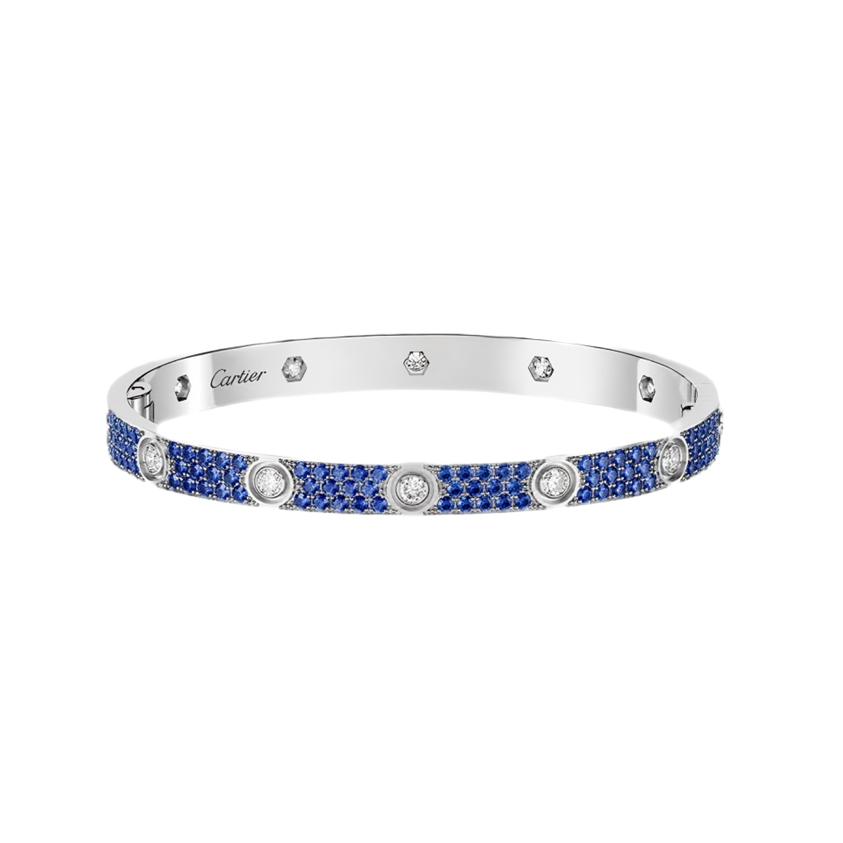 [Mysitc] 2026 PAVE GEMSTONE LOVE BRACELET 6.1MM 10 DIAMONDS