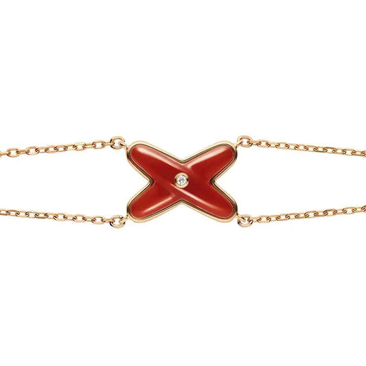 [Mystic]JEUX BRACELET CARNELIAN PINK GOLD 1 DIAMOND