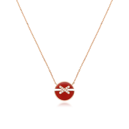 [Mystic Crown]JEUX DE ROSE GOLD DIAMOND NECKLACE