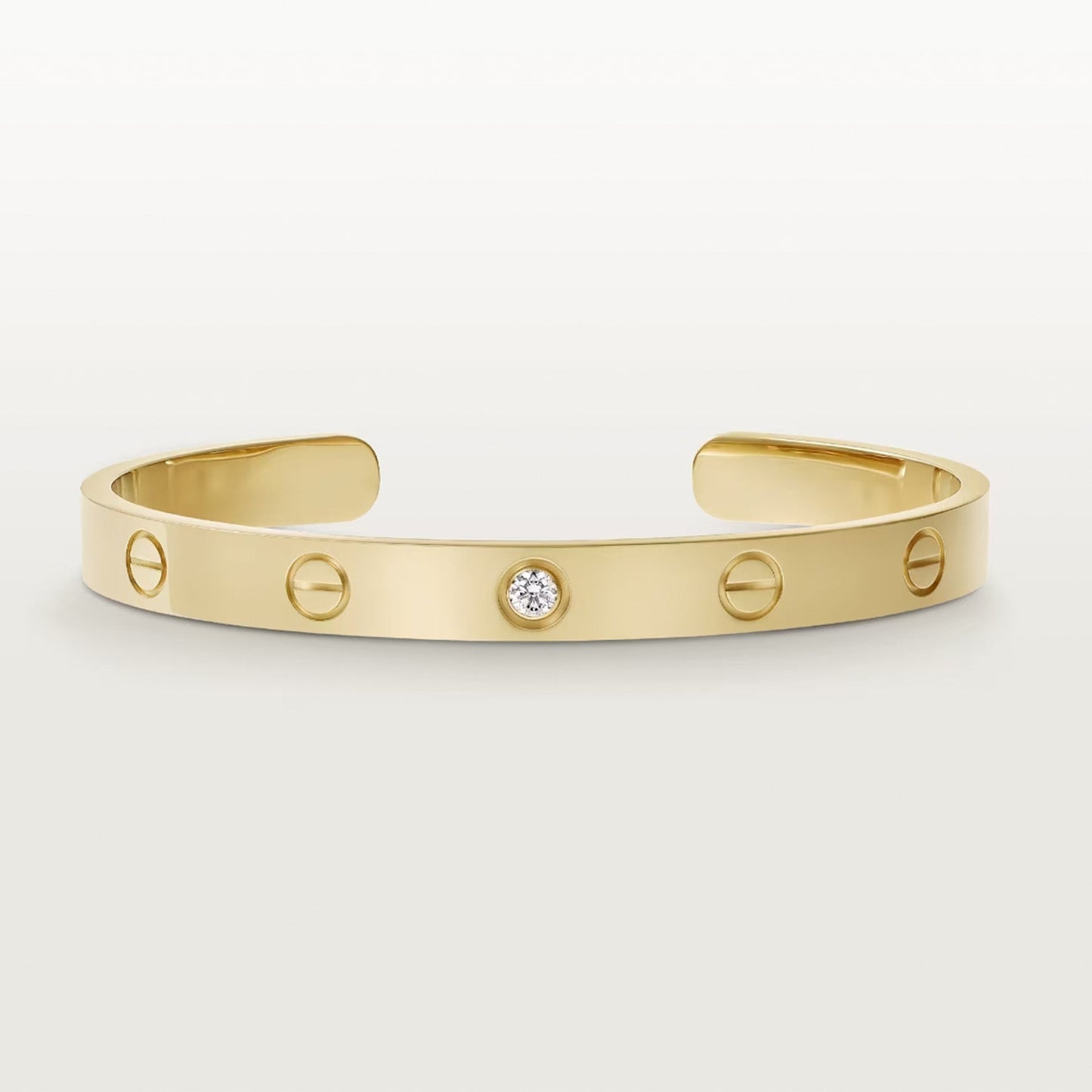 [Mystic]LOVE BRACELET 6.1MM 1 DIAMOND OPEN CUFF