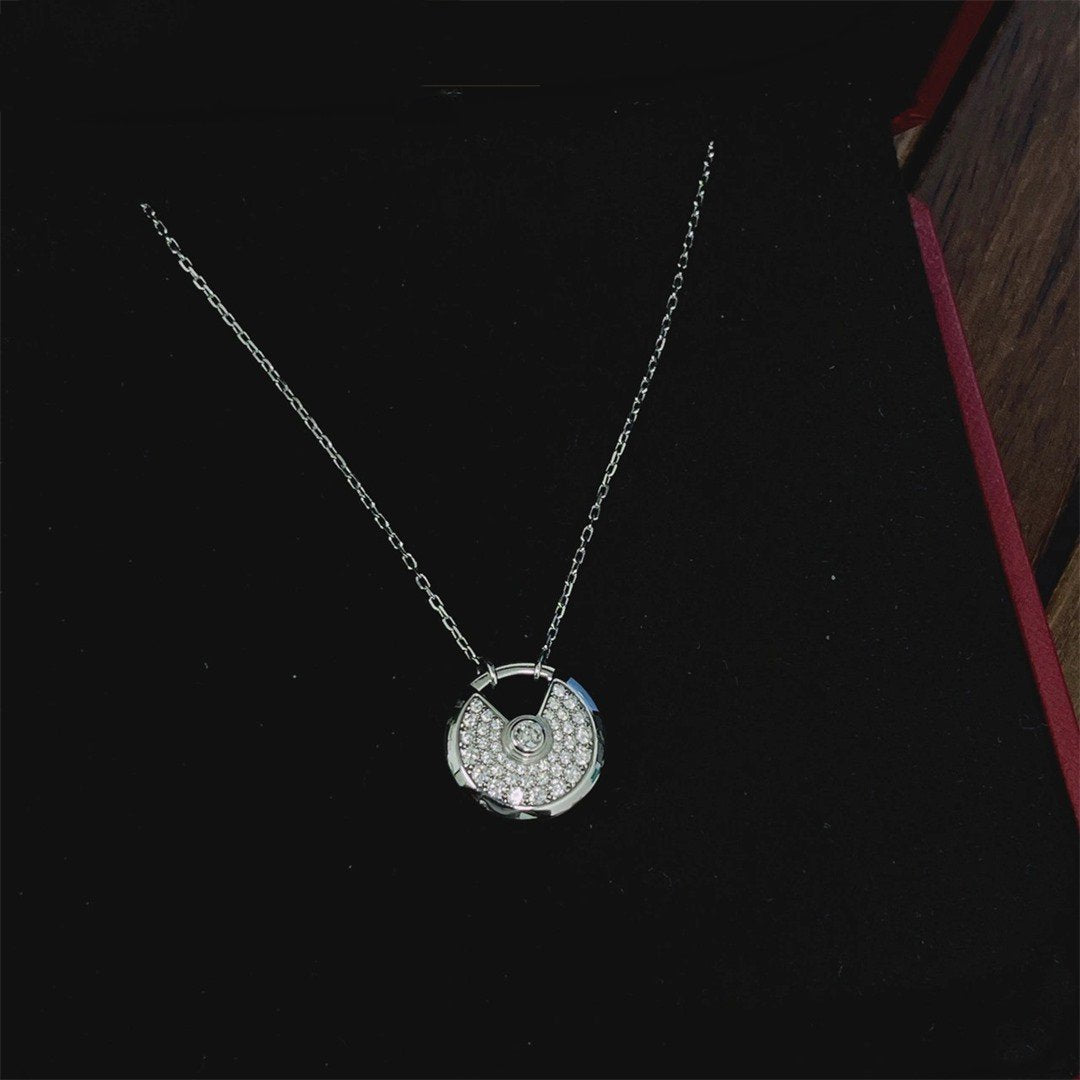 [Mystic]AMULETTE SILVER FULL DIAMOND NECKLACE