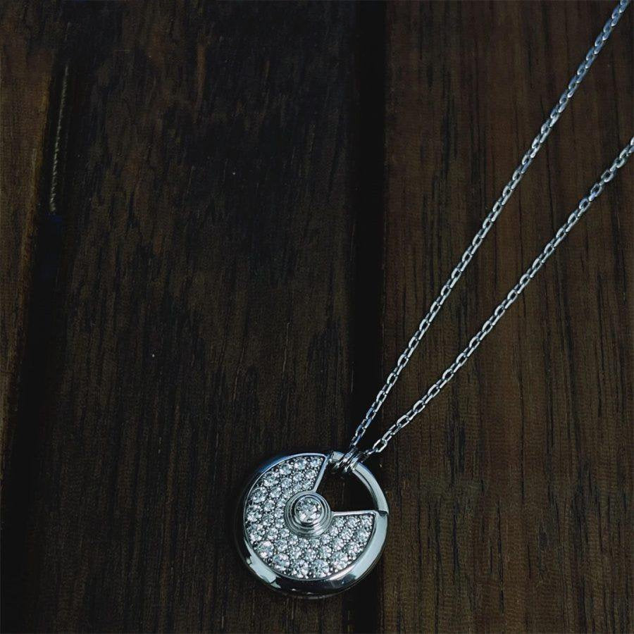 [Mystic]AMULETTE SILVER FULL DIAMOND NECKLACE