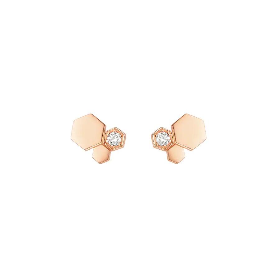 [Mystic]BEE LOVE PINK GOLD DIAMOND EARRINGS