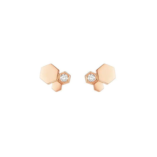 [Mystic]BEE LOVE PINK GOLD DIAMOND EARRINGS