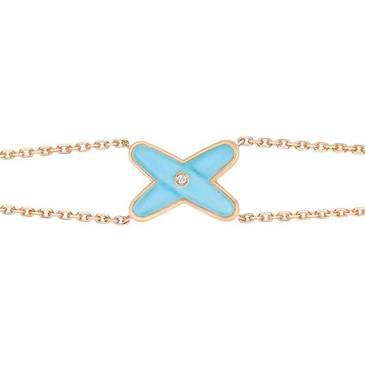 [Mystic]JEUX BRACELET TURQUOISE PINK GOLD 1 DIAMOND