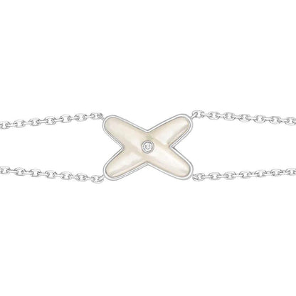 [Mystic]JEUX BRACELET WHITE MOP SILVER 1 DIAMOND