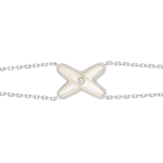 [Mystic]JEUX BRACELET WHITE MOP SILVER 1 DIAMOND