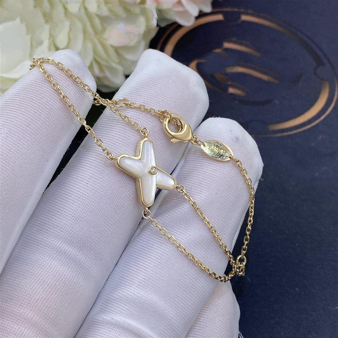 [Mystic Crown]JEUX BRACELET WHITE MOP GOLD 1 DIAMOND