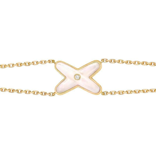 [Mystic]JEUX BRACELET WHITE MOP GOLD 1 DIAMOND