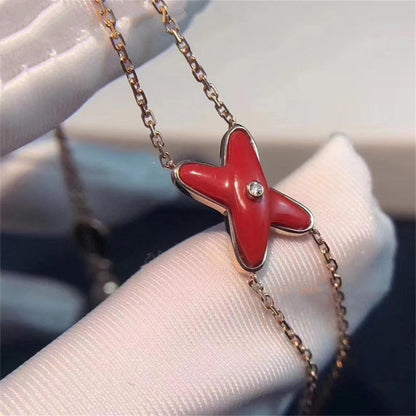 [Mystic]JEUX BRACELET CARNELIAN PINK GOLD 1 DIAMOND