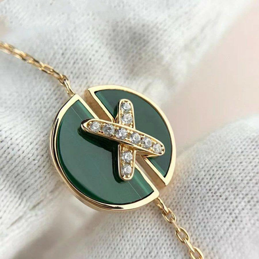 [Mystic]JEUX DE BRACELET MALACHITE PINK GOLD DIAMONDS