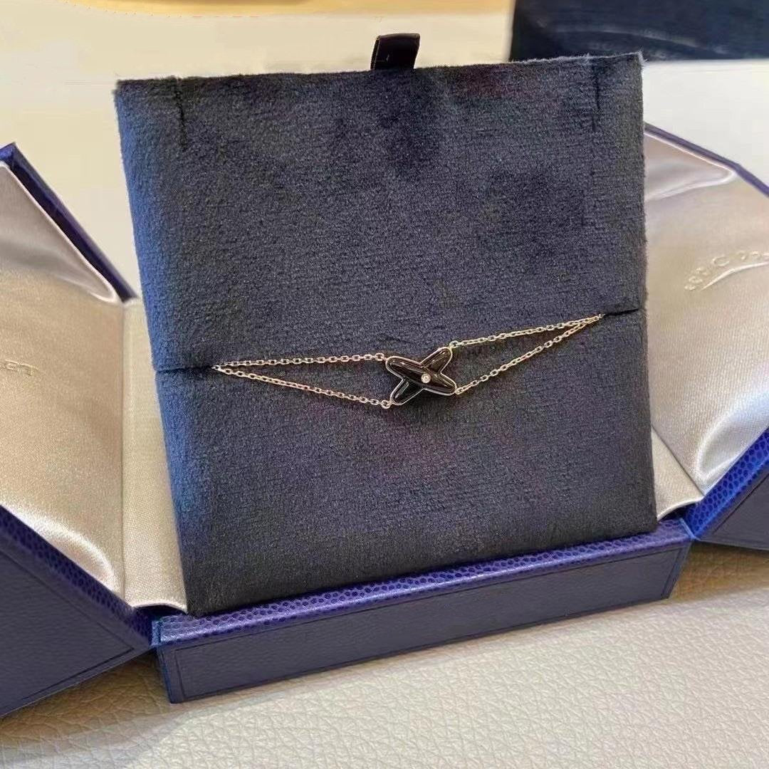 [Mystic]JEUX BRACELET ONYX PINK GOLD 1 DIAMOND