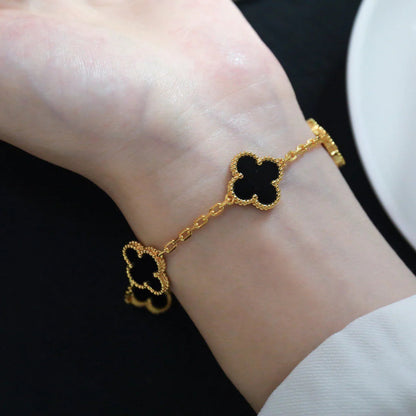 [Mystic]CLOVER  5 MOTIFS BLACK ONYX BRACELET