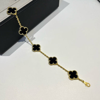 [Mystic]CLOVER  5 MOTIFS BLACK ONYX BRACELET