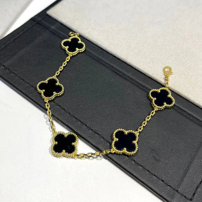 [Mystic]CLOVER  5 MOTIFS BLACK ONYX BRACELET