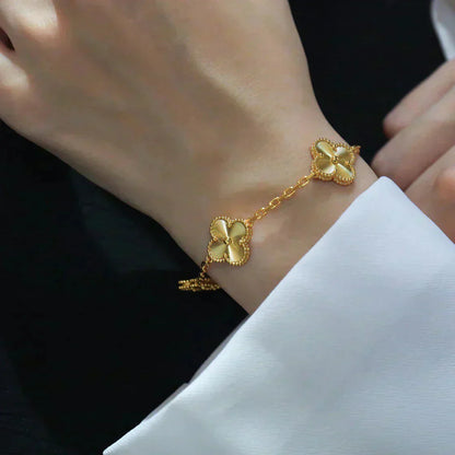 [Mystic]CLOVER 5 FLOWERS LASER BRACELET