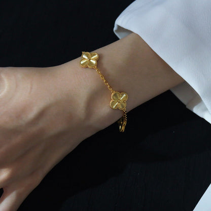 [Mystic]CLOVER 5 FLOWERS LASER BRACELET