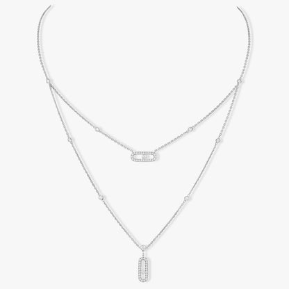 [Mysitc] MOVE 2 ROW DIAMOND NECKLACE