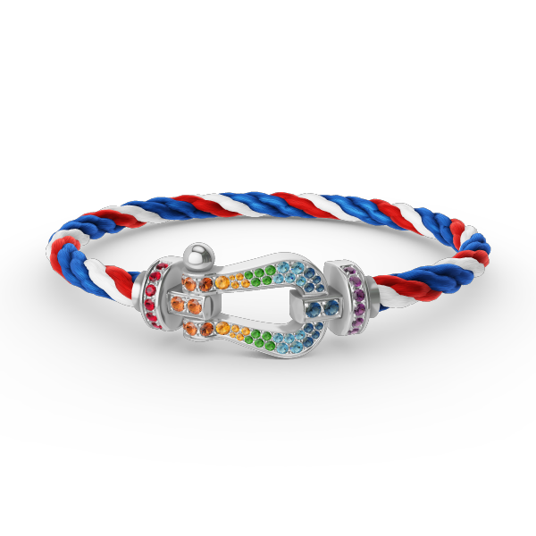 [Mystic Crown]FORC LARGE HORSESHOE  COLORED DIAMOND BRACELET SILVER