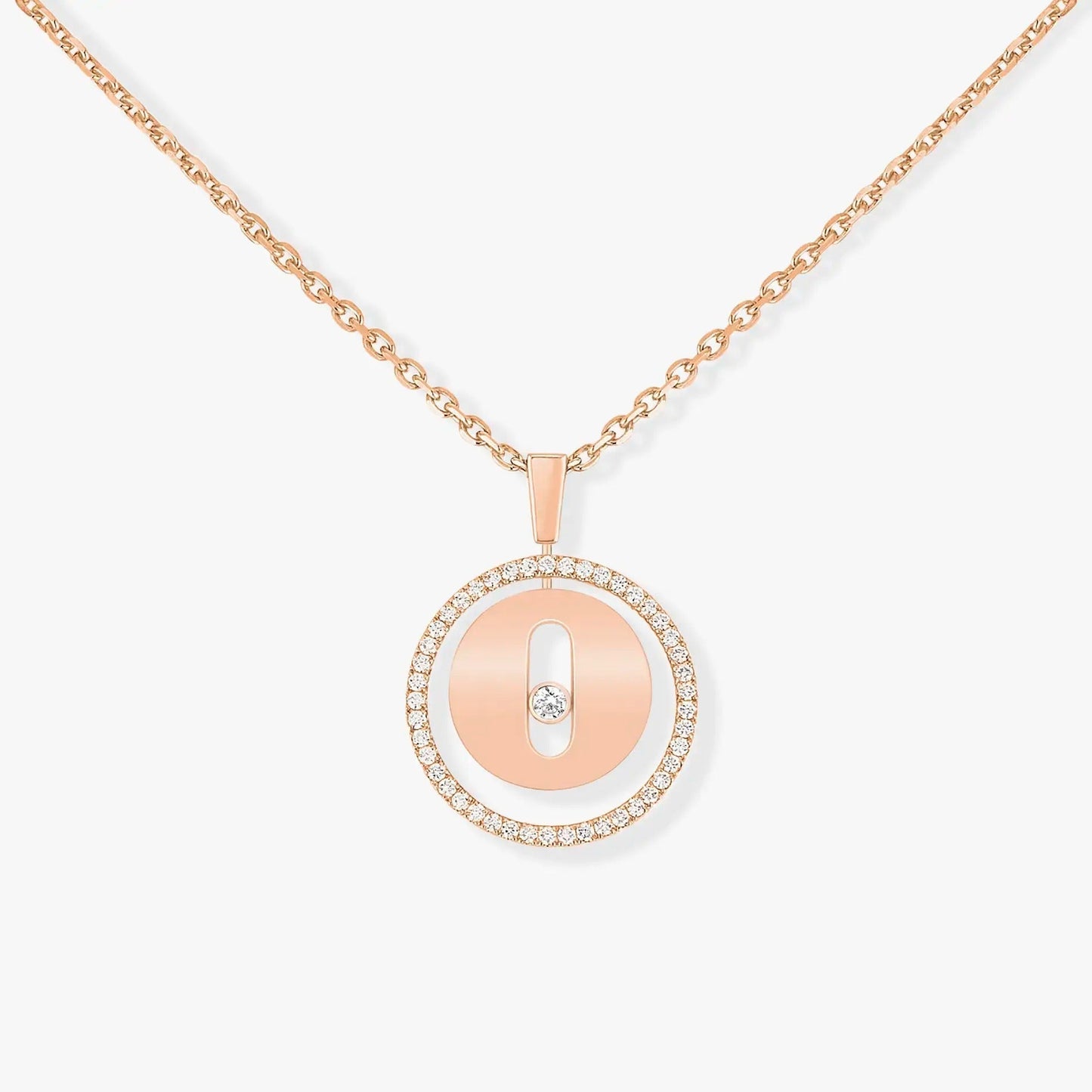 [Mysitc]  MOVE PM NECKLACE PINK GOLD DIAMOND