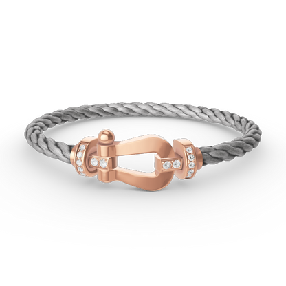 [Mystic Crown]FORCE LARGE HORSESHOE HALF DIAMOND BRACELET ROSE GOLD