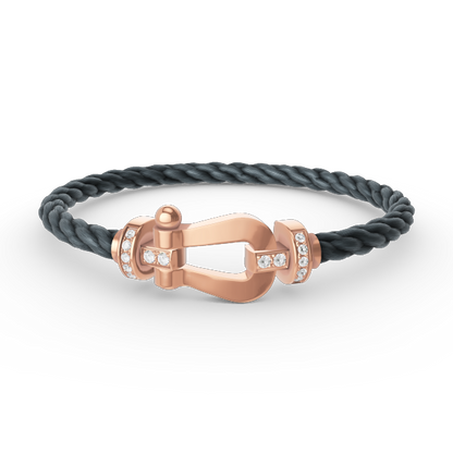 [Mystic Crown]FORCE LARGE HORSESHOE HALF DIAMOND BRACELET ROSE GOLD