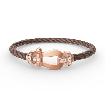 [Mystic Crown]FORCE LARGE HORSESHOE HALF DIAMOND BRACELET ROSE GOLD