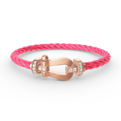 [Mystic Crown]FORCE LARGE HORSESHOE HALF DIAMOND BRACELET ROSE GOLD