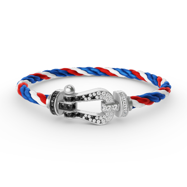 [Mystic]FORCE LARGE HORSESHOE BLACK WHITE DIAMOND BRACELET SILVER