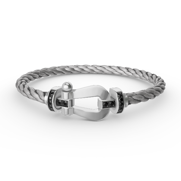 [Mystic]FORCE LARGE HORSESHOE BLACK DIAMOND BRACELET SILVER