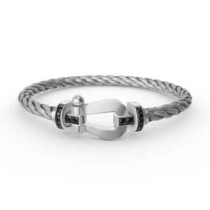 [Mystic]FORCE LARGE HORSESHOE BLACK DIAMOND BRACELET SILVER