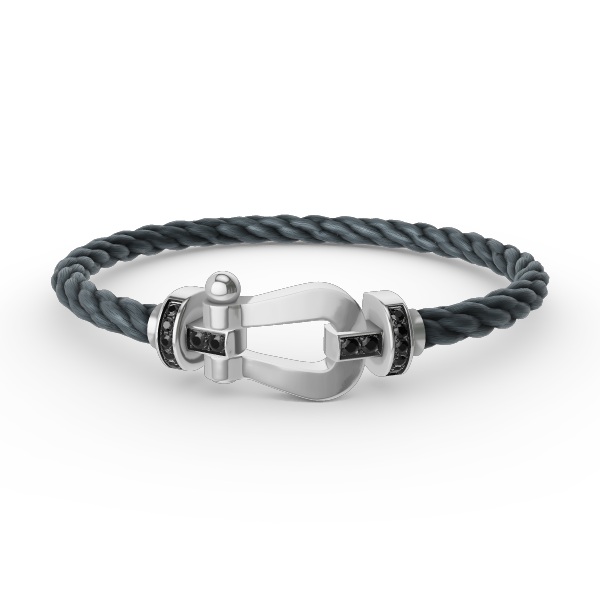 [Mystic]FORCE LARGE HORSESHOE BLACK DIAMOND BRACELET SILVER