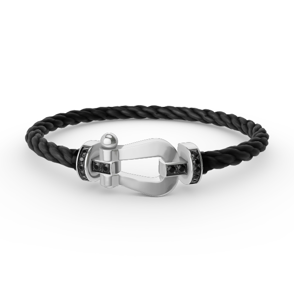 [Mystic]FORCE LARGE HORSESHOE BLACK DIAMOND BRACELET SILVER