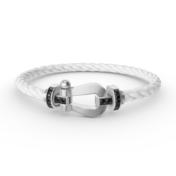 [Mystic]FORCE LARGE HORSESHOE BLACK DIAMOND BRACELET SILVER
