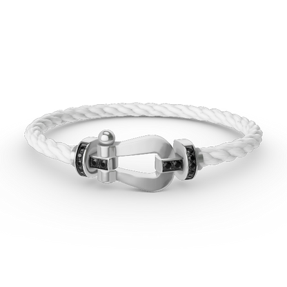 [Mystic]FORCE LARGE HORSESHOE BLACK DIAMOND BRACELET SILVER