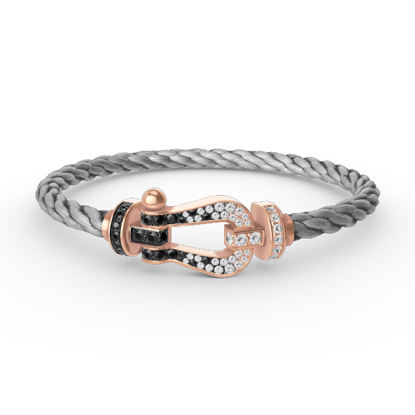 [Mystic]FORCE LARGE HORSESHOE BLACK WHITE DIAMOND BRACELET ROSE GOLD