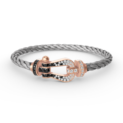 [Mystic]FORCE LARGE HORSESHOE BLACK WHITE DIAMOND BRACELET ROSE GOLD